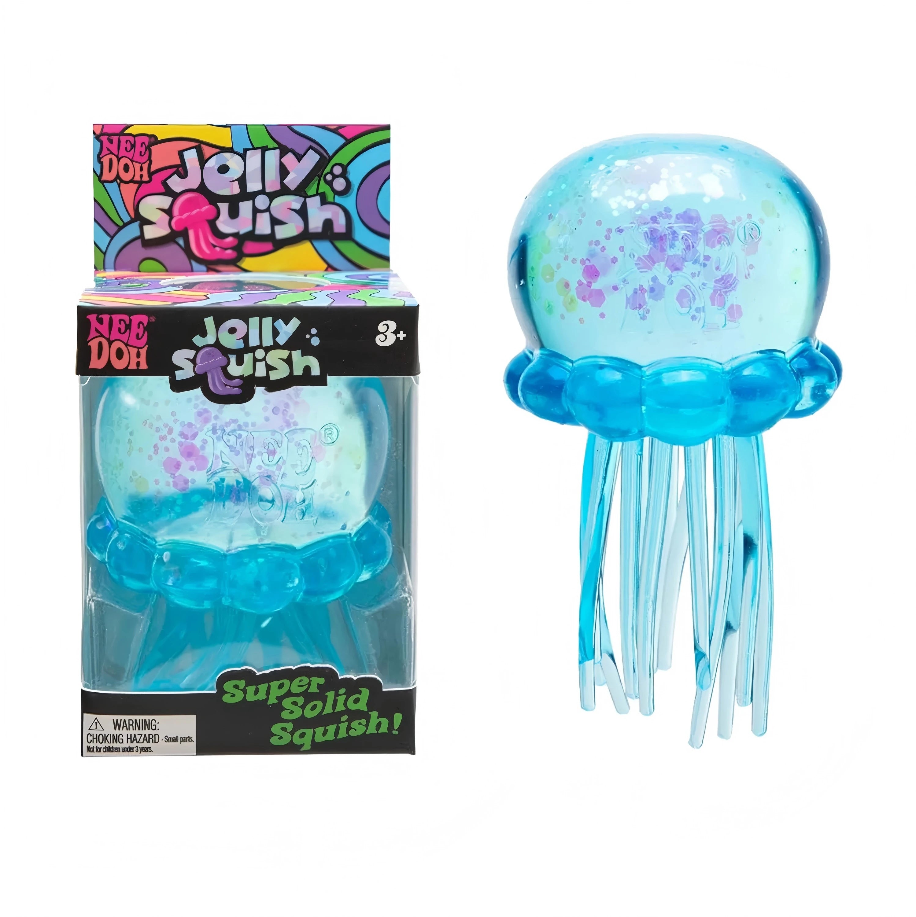 Schylling Nee Doh Jellyfish & Cube Set – Stress Relieving Squish Toy