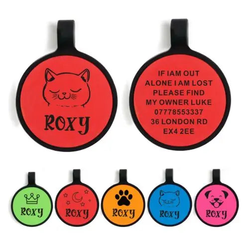 Personalized Pet ID Tag — Custom Engraved Silicone (6 Designs)