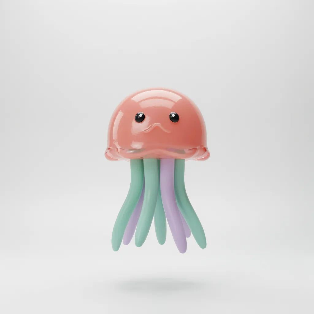 Schylling Nee Doh Jellyfish & Cube Set – Stress Relieving Squish Toy